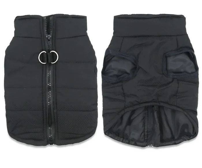 Droolingdog Small Dog Coats Warm Winter Dog Jacket, Black, Small