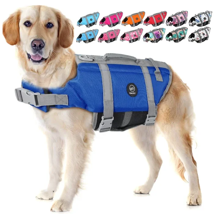 Emust Life Jackets For Dogs, Dog Swimming Vests For Boating, Beach With High Buoyancy, Dog Swim Vest For Small/Medium/Large Dogs